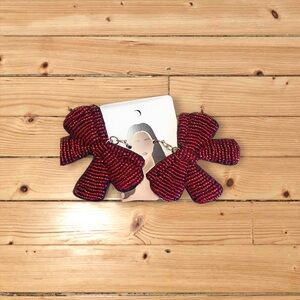 Red Bow Earrings